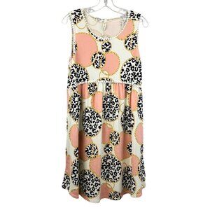 Now n Forever Women’s Sleeveless Mixed Print A-Line Dress Multicolor Size Medium